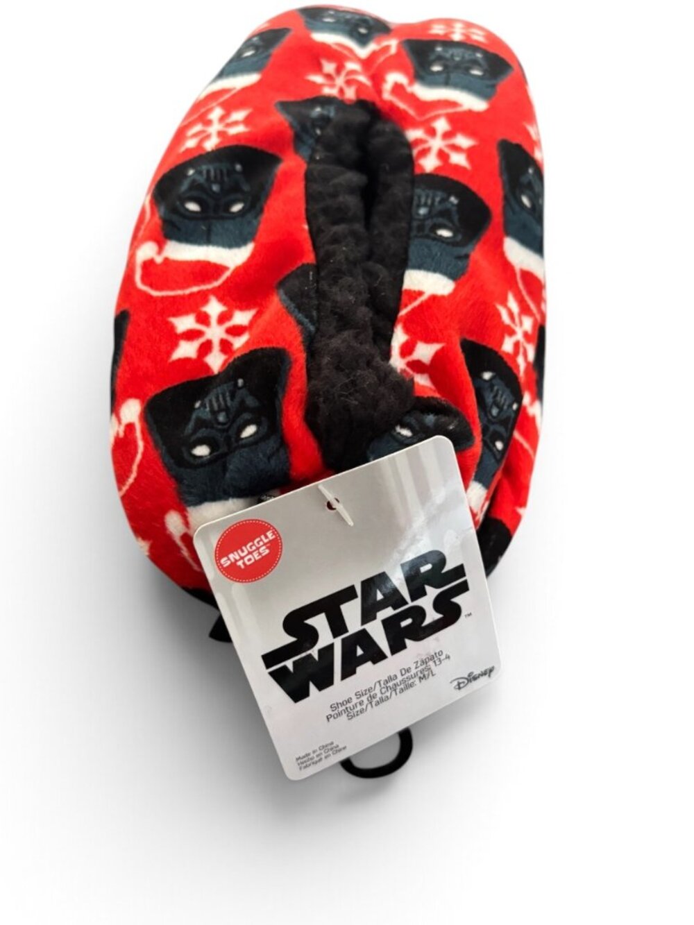 NWT Star Wars Darth Vader Christmas Slippers Red Holiday Snowflake Fuzzy Shoes